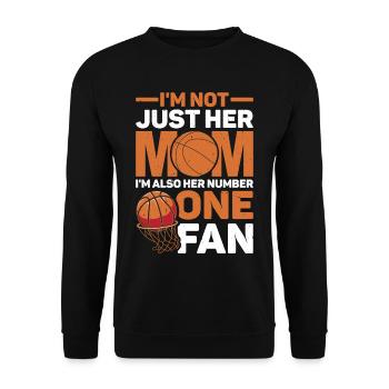 I'm Not Just Her Mom I'm Also Her Number One Fan 3 - Unisex Pullover - Schwarz - Vorne - Alina (178cm) & Michal (187cm)
