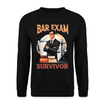 Survivant à l'examen du barreau 5 - Sweat-shirt Unisexe - noir - Devant - Alina (178cm) & Michal (187cm)