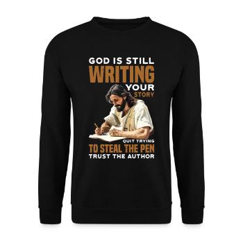 God Is Still Writing Your Story 34 - Unisex Sweatshirt - black - Front - Alina (178cm) & Michal (187cm)