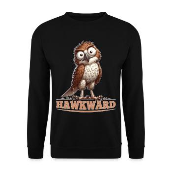 Hawkward - Unisex Pullover - Schwarz - Vorne - Alina (178cm) & Michal (187cm)