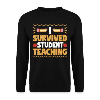 J'ai survécu à l'enseignement des étudiants 7 - Sweat-shirt Unisexe - noir - Devant - Alina (178cm) & Michal (187cm)