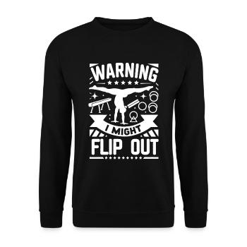 Warning I Might Flip Out 13 - Unisex Pullover - Schwarz - Vorne - Alina (178cm) & Michal (187cm)