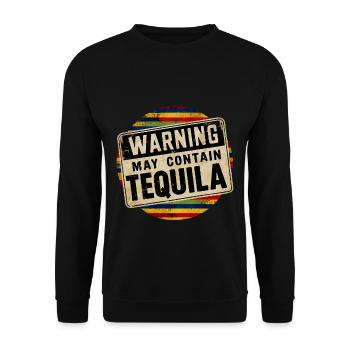 Warning May Contain Tequila 7 - Unisex Sweatshirt - black - Front - Alina (178cm) & Michal (187cm)