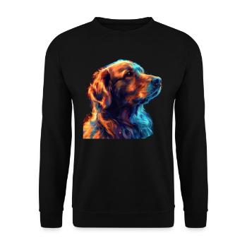 Red and Blue Golden Retriever Fierce - Unisex Sweatshirt - black - Front - Alina (178cm) & Michal (187cm)