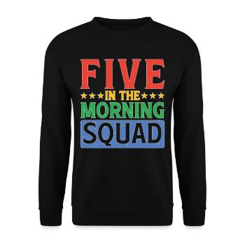 Five In The Morning Squad 7 - Unisex Pullover - Schwarz - Vorne - Alina (178cm) & Michal (187cm)