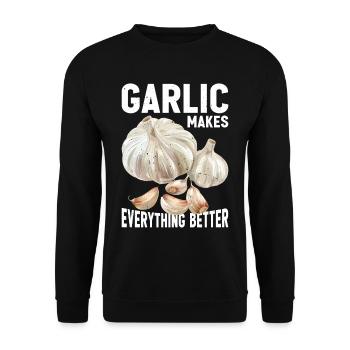 Garlic Makes Everything Better 21 - Unisex Sweatshirt - black - Front - Alina (178cm) & Michal (187cm)