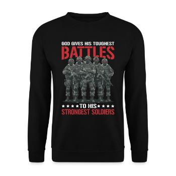 God Gives His Toughest Battles To His Strongest 12 - Unisex Sweatshirt - black - Front - Alina (178cm) & Michal (187cm)