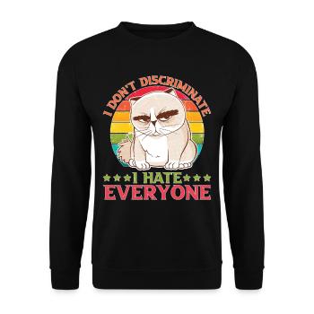 I Don't Discriminate I Hate Everyone 27 - Unisex Sweatshirt - black - Front - Alina (178cm) & Michal (187cm)
