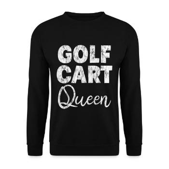 Golf Cart Queen 3 - Unisex Sweatshirt - black - Front - Alina (178cm) & Michal (187cm)