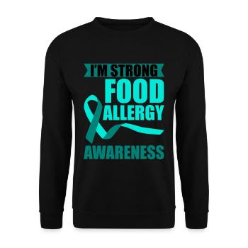 Je suis fort, sensibilisation aux allergies alimentaires 4 - Sweat-shirt Unisexe - noir - Devant - Alina (178cm) & Michal (187cm)