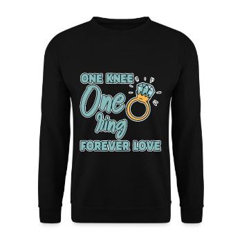 Un genou une bague Amour éternel 2 - Sweat-shirt Unisexe - noir - Devant - Alina (178cm) & Michal (187cm)