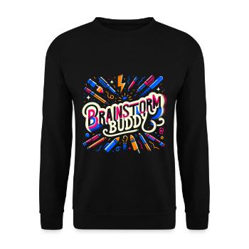 Brainstormy Buddy 10 - Sweat-shirt Unisexe - noir - Devant - Alina (178cm) & Michal (187cm)