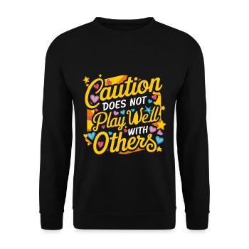 Caution Does Not Play Well With Others 92 - Unisex Pullover - Schwarz - Vorne - Alina (178cm) & Michal (187cm)