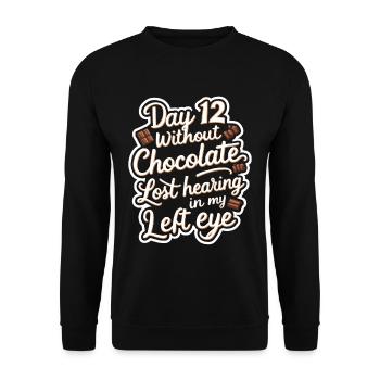 Jour 12 Sans chocolat, perte de l’audition dans mon œil21 - Sweat-shirt Unisexe - noir - Devant - Alina (178cm) & Michal (187cm)