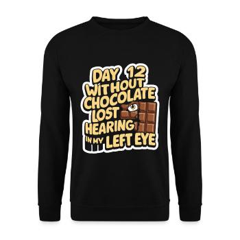 Jour 12 Sans chocolat, perte de l’audition dans mes yeux25 - Sweat-shirt Unisexe - noir - Devant - Alina (178cm) & Michal (187cm)
