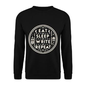Eat Sleep Write Repeat 7 - Unisex Sweatshirt - black - Front - Alina (178cm) & Michal (187cm)