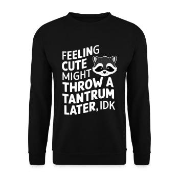 Feeling Cute, Might Throw A Tantrum Later, Idk 37 - Unisex Pullover - Schwarz - Vorne - Alina (178cm) & Michal (187cm)