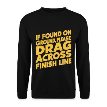 If On Ground Please Drag Across Finish Line 12 - Unisex Pullover - Schwarz - Vorne - Alina (178cm) & Michal (187cm)