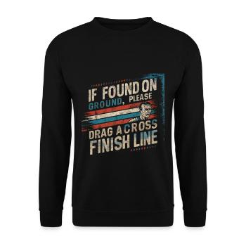 If On Ground Please Drag Across Finish Line 6 - Unisex Pullover - Schwarz - Vorne - Alina (178cm) & Michal (187cm)