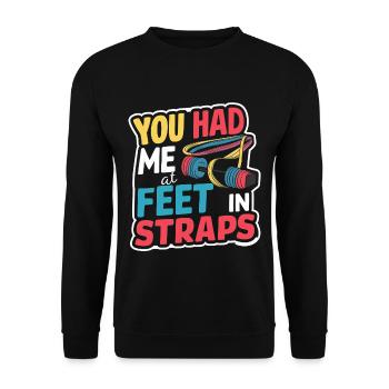 Tu m’avais aux pieds dans les sangles 57 - Sweat-shirt Unisexe - noir - Devant - Alina (178cm) & Michal (187cm)