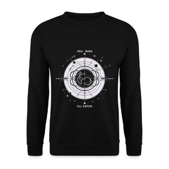 You Push I'll Catch 14 - Unisex Sweatshirt - black - Front - Alina (178cm) & Michal (187cm)