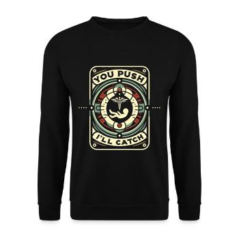 You Push I'll Catch 8 - Unisex Sweatshirt - black - Front - Alina (178cm) & Michal (187cm)