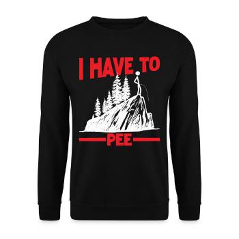 I Have To Pee 36 - Unisex Pullover - Schwarz - Vorne - Alina (178cm) & Michal (187cm)