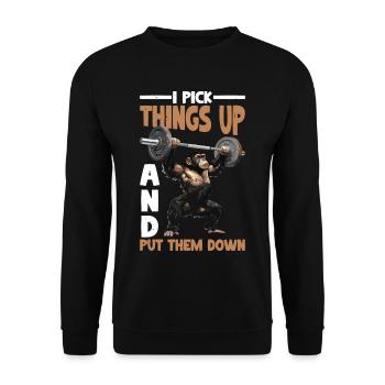 Je ramasse des choses et les pose 41 - Sweat-shirt Unisexe - noir - Devant - Alina (178cm) & Michal (187cm)