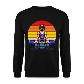 Cartoon Dog Deadlifting - Unisex Sweatshirt - black - Front - Alina (178cm) & Michal (187cm)