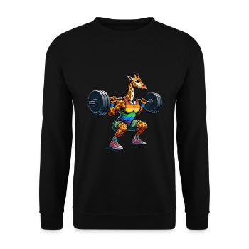 Cool Giraffe Squatting In The Gym 2 - Unisex Sweatshirt - black - Front - Alina (178cm) & Michal (187cm)