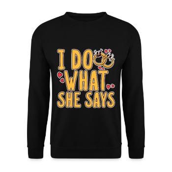 Je fais ce qu’elle dit 2 - Sweat-shirt Unisexe - noir - Devant - Alina (178cm) & Michal (187cm)