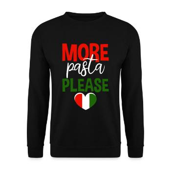 More Pasta Please 4 - Unisex Sweatshirt - black - Front - Alina (178cm) & Michal (187cm)