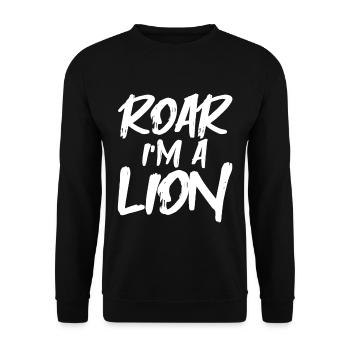 Rugir je suis un lion - Sweat-shirt Unisexe - noir - Devant - Alina (178cm) & Michal (187cm)
