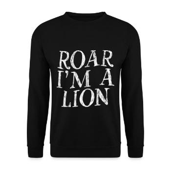 Roar I'm A Lion 3 - Unisex Sweatshirt - black - Front - Alina (178cm) & Michal (187cm)