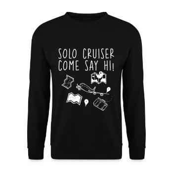 Solo Cruiser Come Say Hi 2 - Unisex Pullover - Schwarz - Vorne - Alina (178cm) & Michal (187cm)