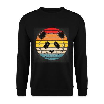 Vintage Sunset Panda Rétro - Sweat-shirt Unisexe - noir - Devant - Alina (178cm) & Michal (187cm)