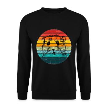 Vintage Sunset Hamster Retro 2 - Unisex Sweatshirt - black - Front - Alina (178cm) & Michal (187cm)