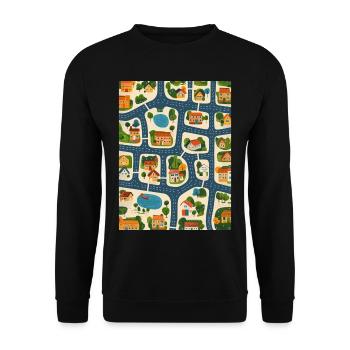 Kids Car Play Mat - Parent Massage Aid 2 - Unisex Sweatshirt - black - Front - Alina (178cm) & Michal (187cm)