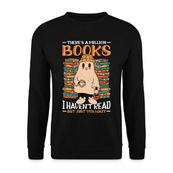 There's A Million Books I Haven't Read 3 - Unisex Sweatshirt - black - Front - Alina (178cm) & Michal (187cm)