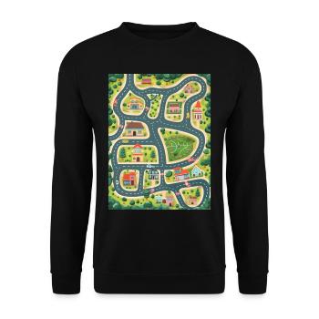 Kids Car Play Mat - Parent Massage Aid - Unisex Sweatshirt - black - Front - Alina (178cm) & Michal (187cm)