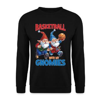 Basketball With My Gnomies - Unisex Sweatshirt - black - Front - Alina (178cm) & Michal (187cm)