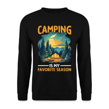 Le camping est ma saison 2 préférée - Sweat-shirt Unisexe - noir - Devant - Alina (178cm) & Michal (187cm)