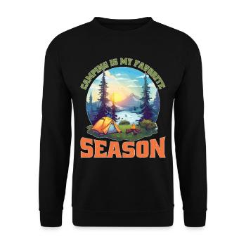 Camping Is My Favorite Season - Unisex Sweatshirt - black - Front - Alina (178cm) & Michal (187cm)