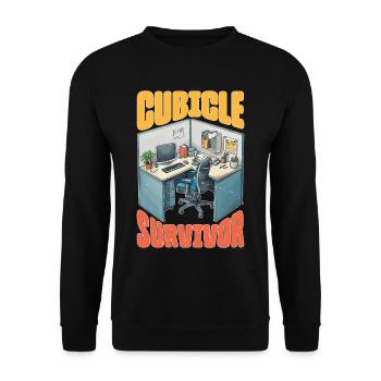Cubicle Survivor - Unisex Sweatshirt - black - Front - Alina (178cm) & Michal (187cm)