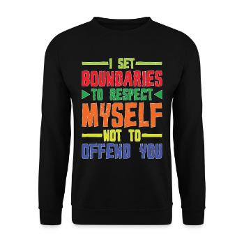 I Set Boundaries To Respect Myself - Unisex Sweatshirt - black - Front - Alina (178cm) & Michal (187cm)