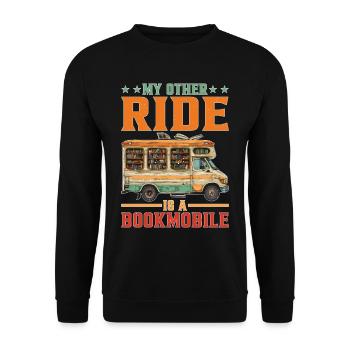 My Other Ride Is A Bookmobile - Unisex Sweatshirt - black - Front - Alina (178cm) & Michal (187cm)