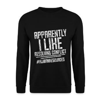 Apparently I Like Resolving Conflict 3 - Unisex Pullover - Schwarz - Vorne - Alina (178cm) & Michal (187cm)
