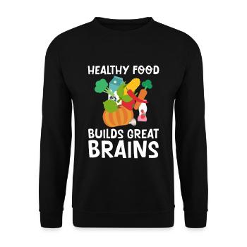 Les aliments sains pour développer un excellent cerveau 2 - Sweat-shirt Unisexe - noir - Devant - Alina (178cm) & Michal (187cm)