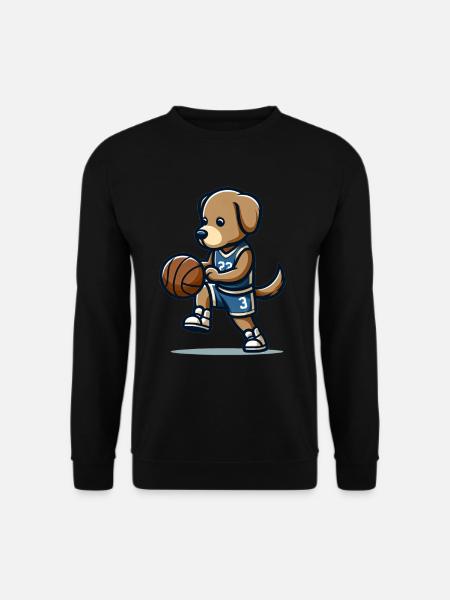 Cute Basketball Player Dog - Unisex Sweatshirt - black