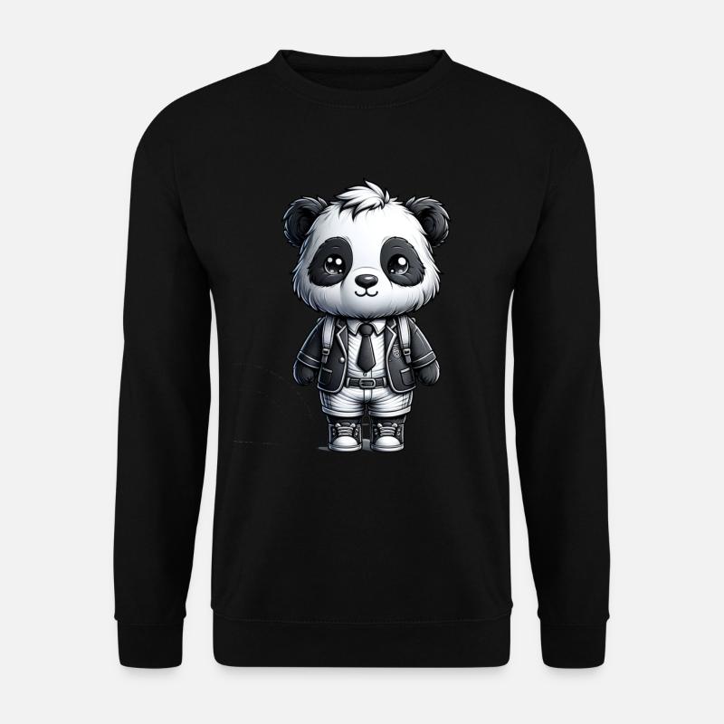 Cute Schoolboy Panda - Unisex Pullover - Schwarz